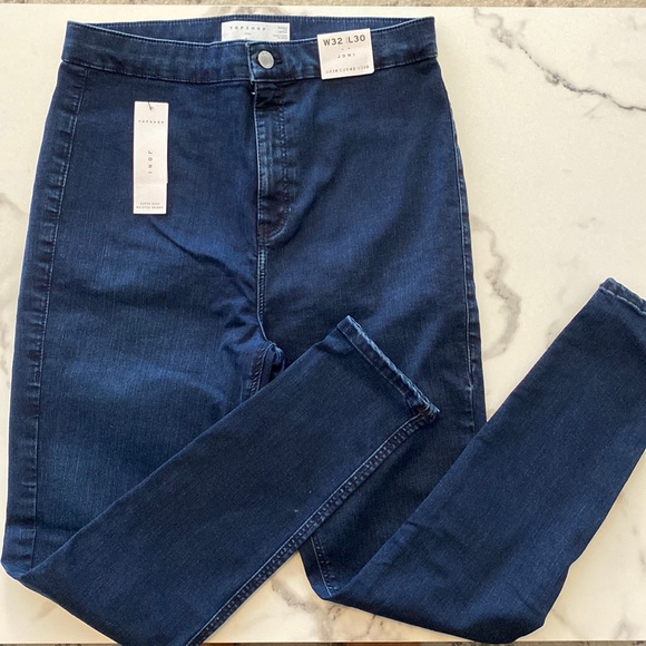 NWOT Topshop Joni High Rise Super Skinny Denim Indigo Blue Jeans Jegging US 10 - Picture 3 of 10